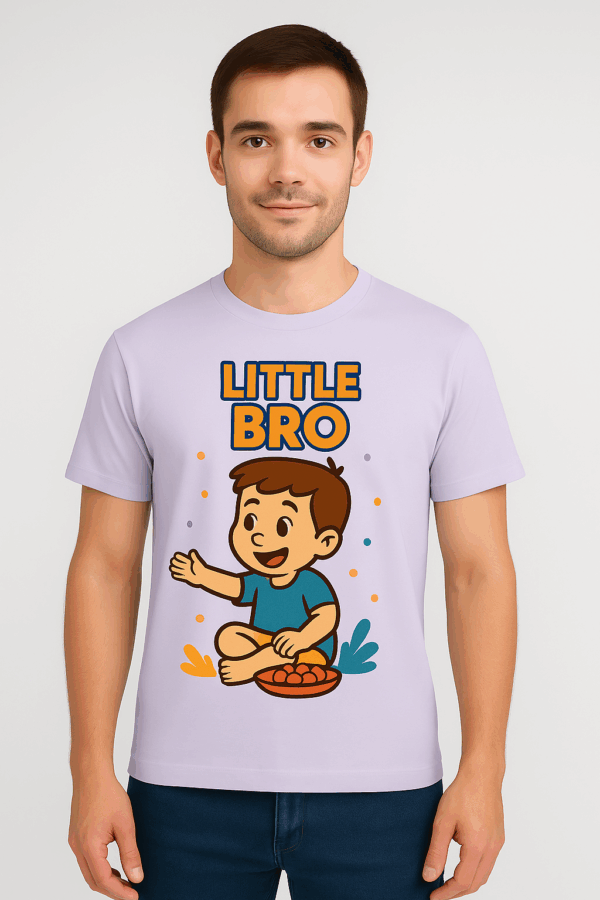 Little Bro Raksha Bandhan Special Men's Classic Crew T-Shirt - Image 4