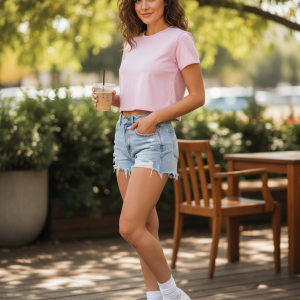 Women's Baby Tee - Light Baby Pink