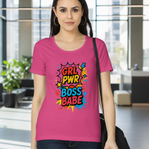 Girl PWR BOSS BABE Women's Classic T-Shirt - Pink