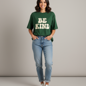 Be Kind Women Classic oversized T-Shirt - Bottle Green