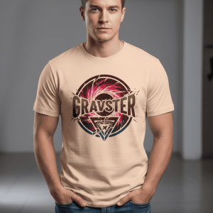 Gravster Classic Crew T-Shirt For Men's - Peach