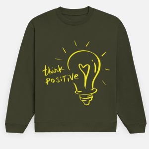 Think Positive Men's Sweatshirt - Olive Green