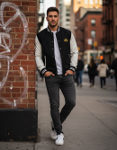 Front_view_-_black_varsity_jacket_with_white_sleeves