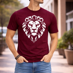 Lion Men's Classic Crew T-Shirt - Maroon